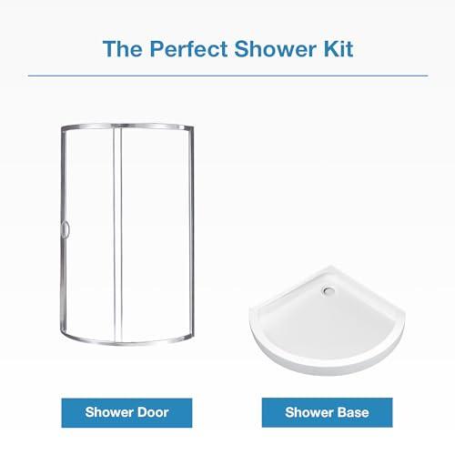OVE Decors Breeze 32 in. Corner Shower Sliding Door with Base, Clear Glass and Chrome Finish.