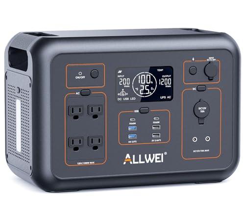 ALLWEI Portable Power Station 300W(Surge 600W), 280Wh Solar Generator with 120V AC Outlet, 78000mAh Backup Lithium Battery Generator for CPAP Outdoor RV Camping Emergency Home Use