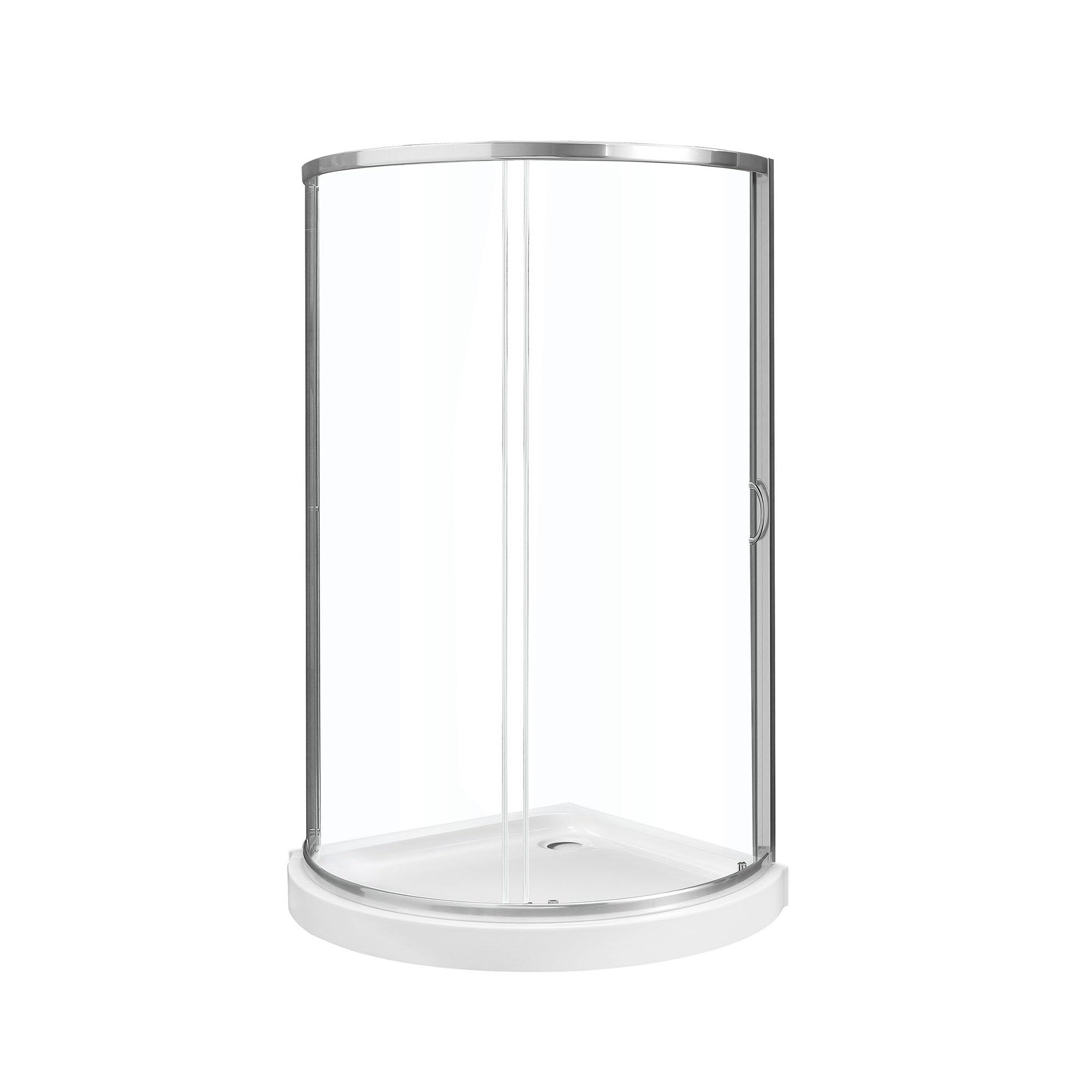 OVE Decors Breeze 32 in. Corner Shower Sliding Door with Base, Clear Glass and Chrome Finish