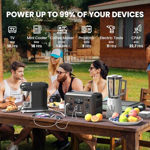 ALLWEI Portable Power Station 300W(Surge 600W), 280Wh Solar Generator with 120V AC Outlet, 78000mAh Backup Lithium Battery Generator for CPAP Outdoor RV Camping Emergency Home Use