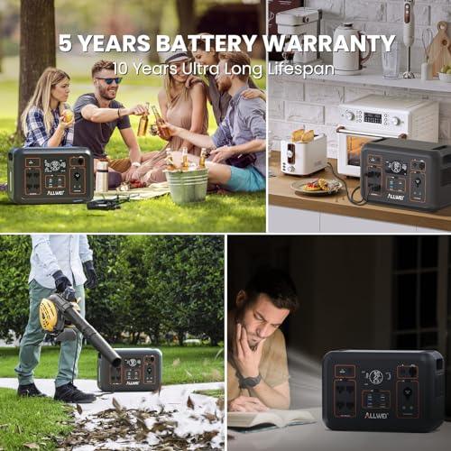 ALLWEI Portable Power Station 300W(Surge 600W), 280Wh Solar Generator with 120V AC Outlet, 78000mAh Backup Lithium Battery Generator for CPAP Outdoor RV Camping Emergency Home Use