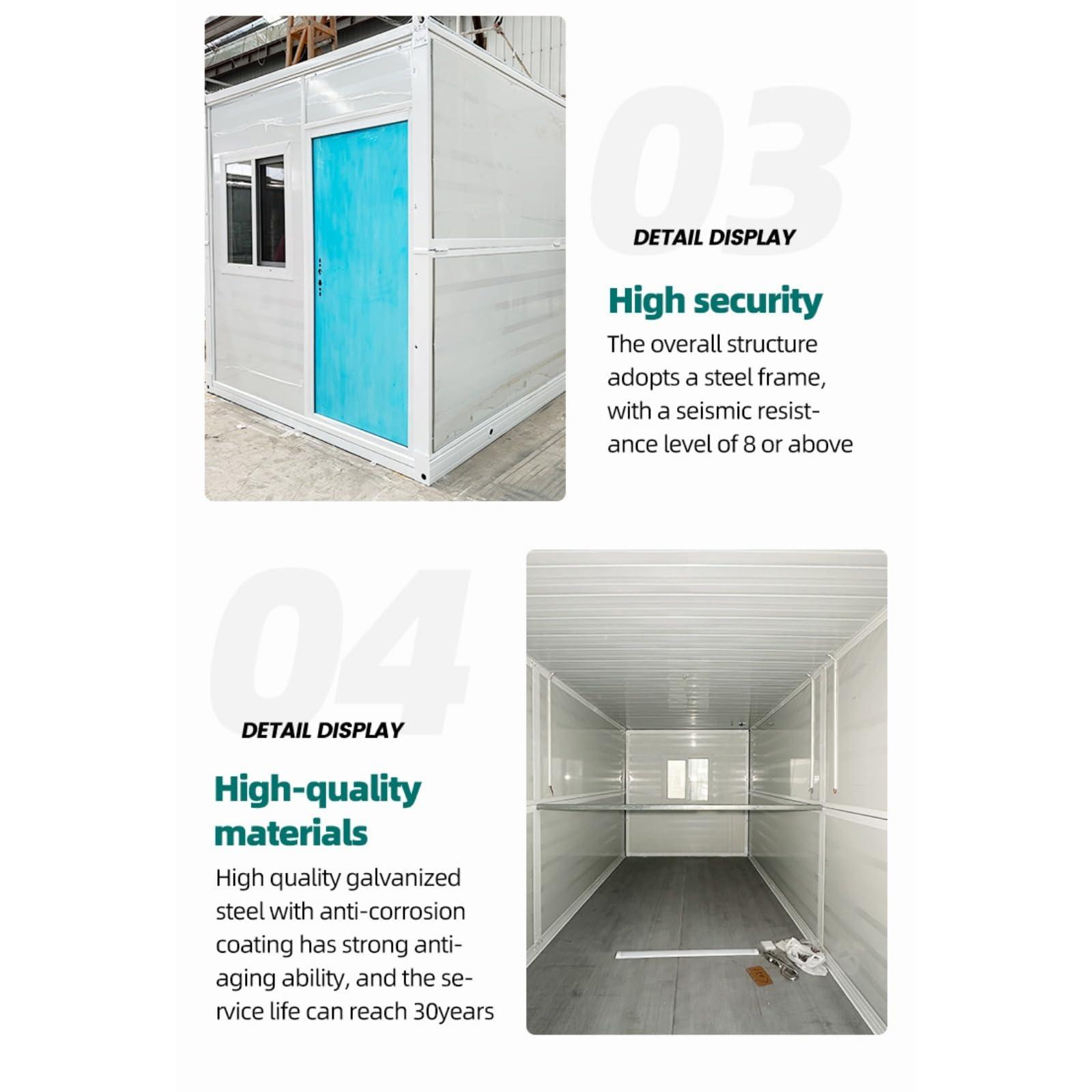 Container Tiny Home, Luxury Modern Prefab Insulated Home, Mobile Expandable Tiny House for Living with Customizable Design, Waterproof, Two & Three Room Options, Available in 20ft, 40ft Sizes.