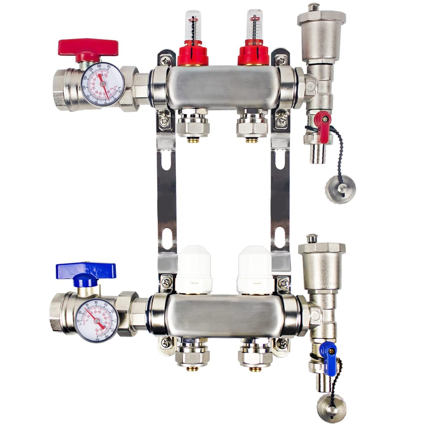 7 Loop PEX/Radiant Manifold, PEX Tubing Radiant Heat Manifolds with Compatible Outlets, for Hydronic Radiant Floor Heating (Include 1/2'' adapters).