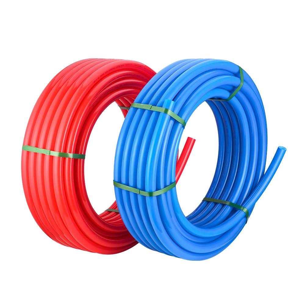 EFIELD 1/2-inch 2 x100 ft Pex-A Tubing/Pipe （All in One） Red & Blue 200 ft， 30 PCS 1/2