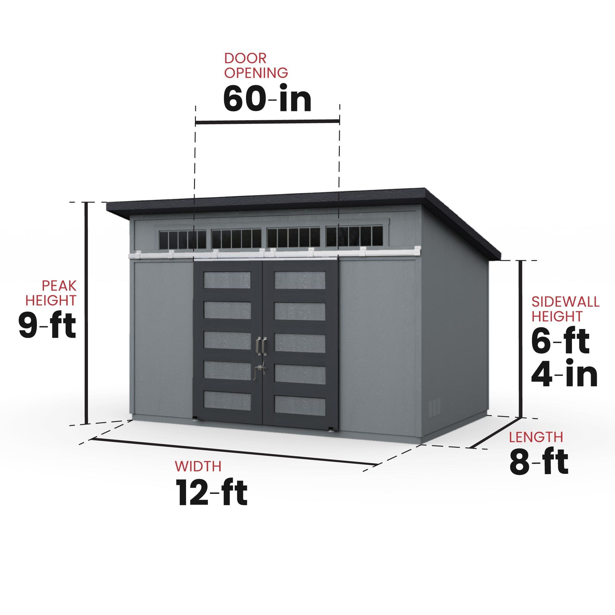 Handy Home Products Palisade 12x8 Do-it-Yourself Wooden Storage Shed with Floor.