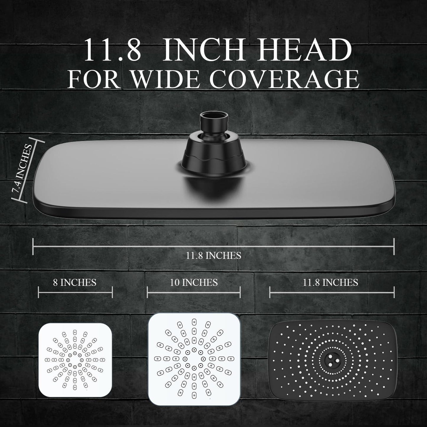 Veken High Pressure Rain Shower Head Combo with Extension Arm- Wide Showerhead with 6 Handheld Water Spray - Adjustable Dual Showerhead with Anti-Clog Nozzles - Silver Chrome.