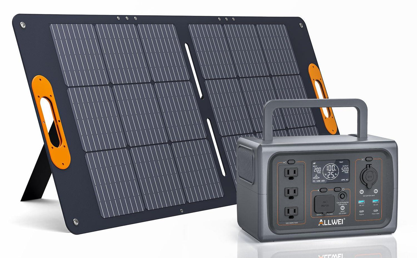 ALLWEI Portable Power Station 300W(Surge 600W), 280Wh Solar Generator with 120V AC Outlet, 78000mAh Backup Lithium Battery Generator for CPAP Outdoor RV Camping Emergency Home Use