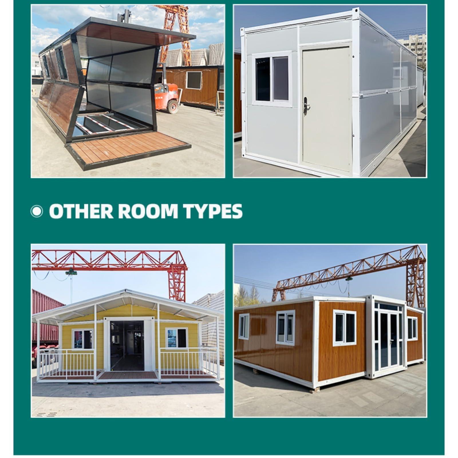 Container Tiny Home, Luxury Modern Prefab Insulated Home, Mobile Expandable Tiny House for Living with Customizable Design, Waterproof, Two & Three Room Options, Available in 20ft, 40ft Sizes.