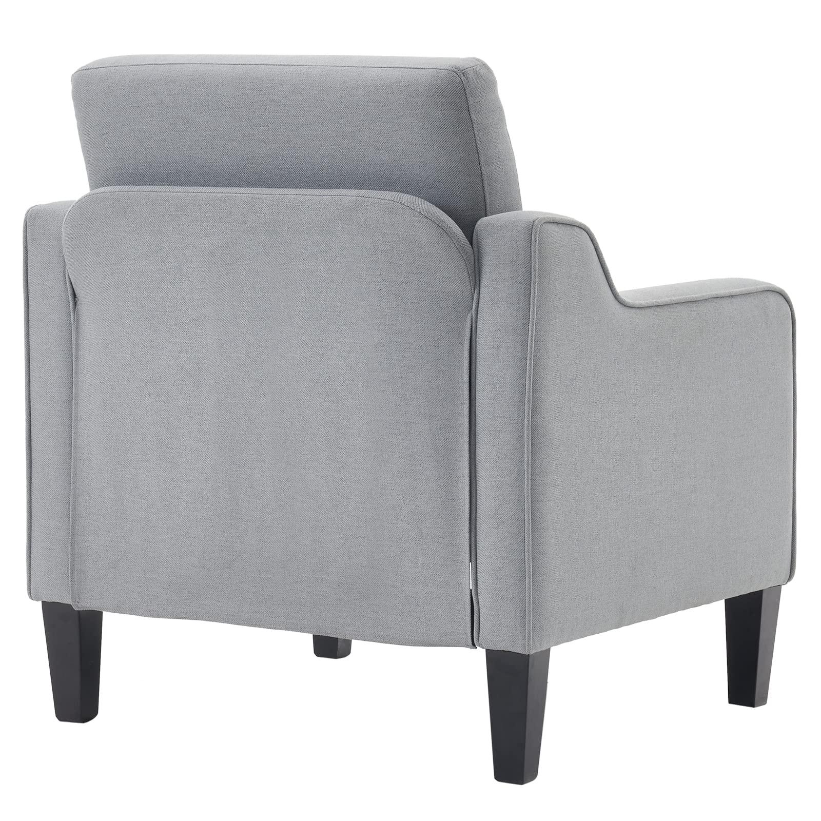 VINGLI Modern Accent Chairs Set of 2,Comfy Grey Armchair for Bedroom,Living Room Upholstered Sofa Chair Reading Chair for Small Spaces