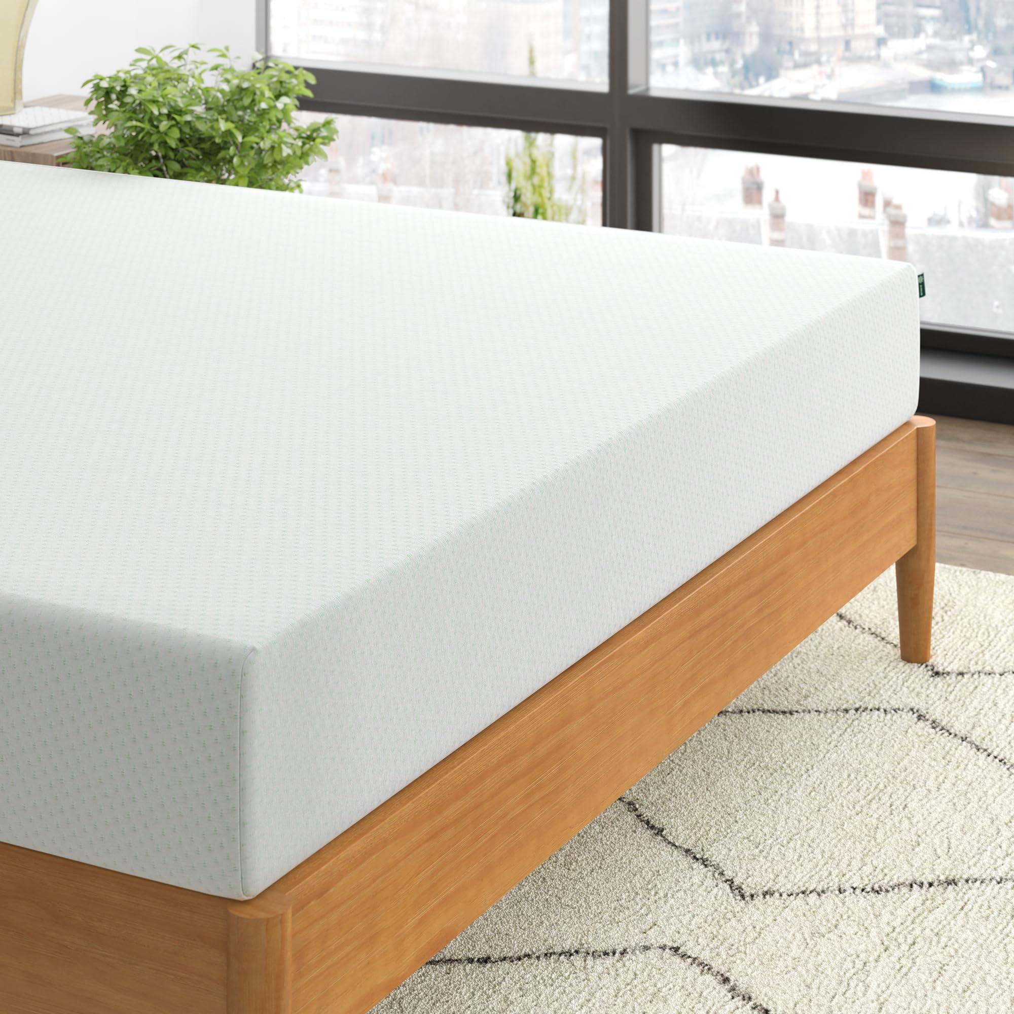 ZINUS 12 Inch Green Tea Memory Foam Mattress [New Version], Fiberglass free, Medium Firm Feel, Zoned Pressure Relief, Certified Safe Foams & Fabric, Bed-In-A-Box, Queen