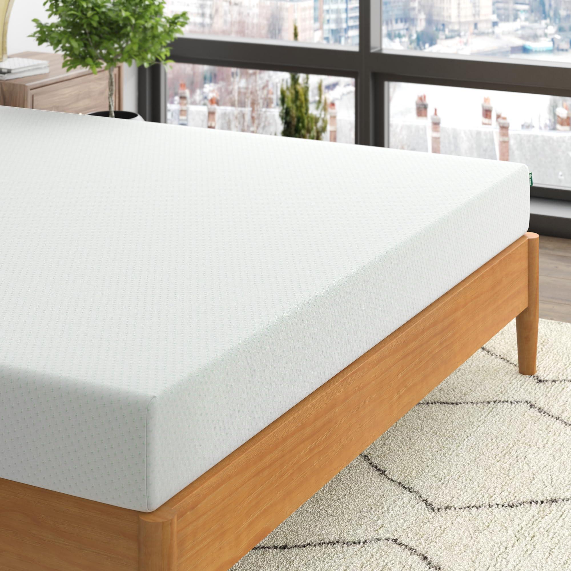 ZINUS 12 Inch Green Tea Memory Foam Mattress [New Version], Fiberglass free, Medium Firm Feel, Zoned Pressure Relief, Certified Safe Foams & Fabric, Bed-In-A-Box, Queen