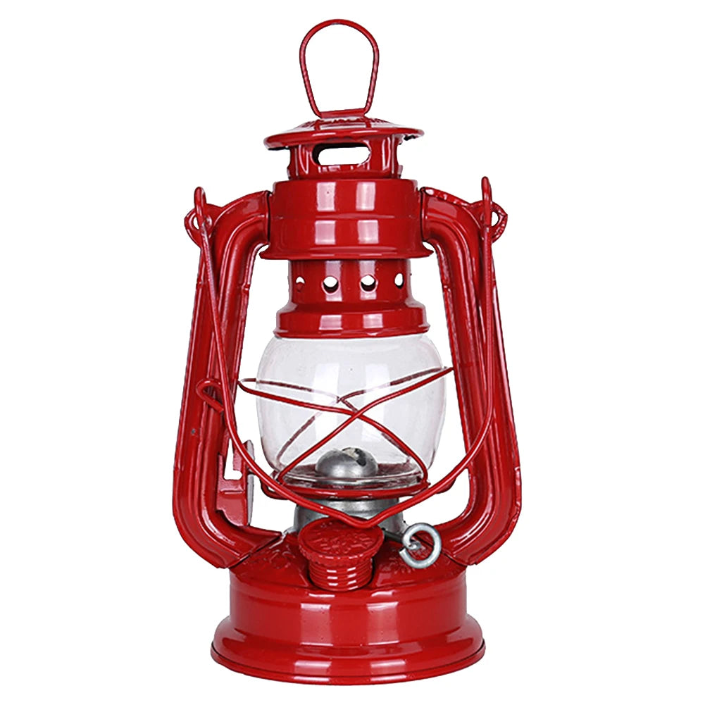 Camping Kerosene Lamp Portable Outdoor Atmosphere Lighting Tent Lanterns with Handle Vintage Oil Burning Table Hurricane Lamps.