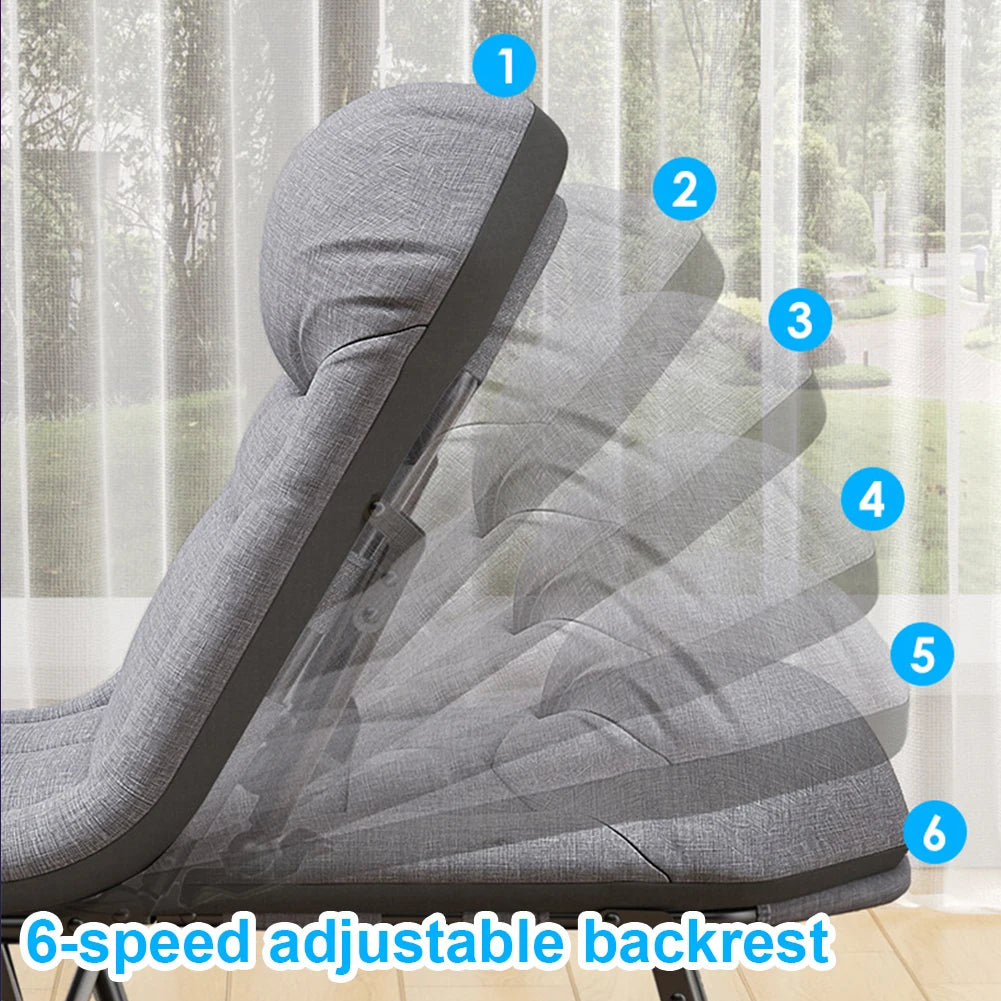 Folding Bed Portable Ultralight Camping Cot Camp Beds Portable Outdoor Beach Backrest Bed Chair for Office Hospital Napping.