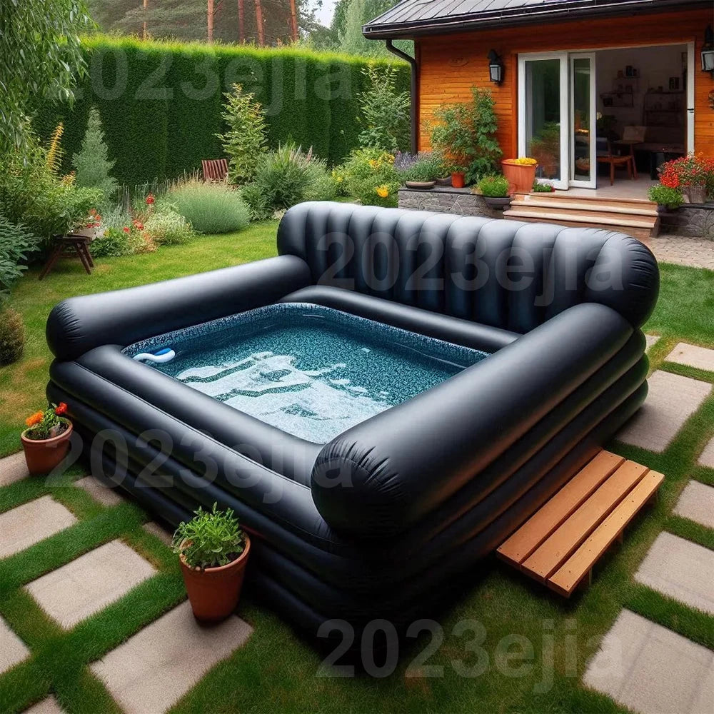 Custom Size Giant Inflatable Combine Sofa Pools Swimming Pool Sofa Shape Inflatable Pool Lounging For Outdoor Relaxation.