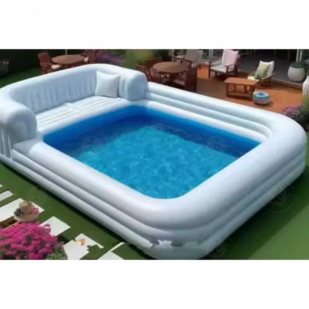 Custom Size Giant Inflatable Combine Sofa Pools Swimming Pool Sofa Shape Inflatable Pool Lounging For Outdoor Relaxation.