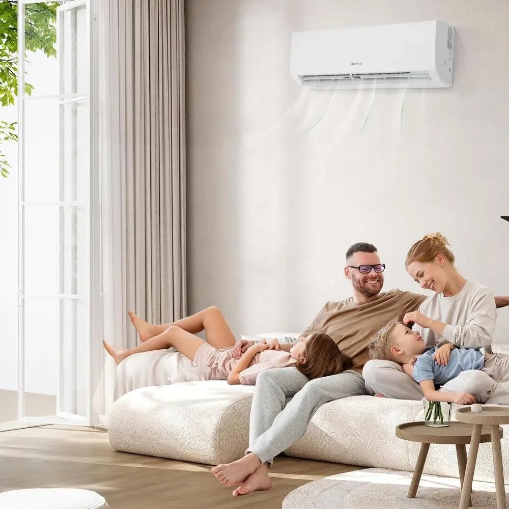 9000BTU Wifi Enabled Mini Split Air Conditioner & Heater,Wall AC Unit with Pre-Charged Condenser, Heat Pump & Installation Kit