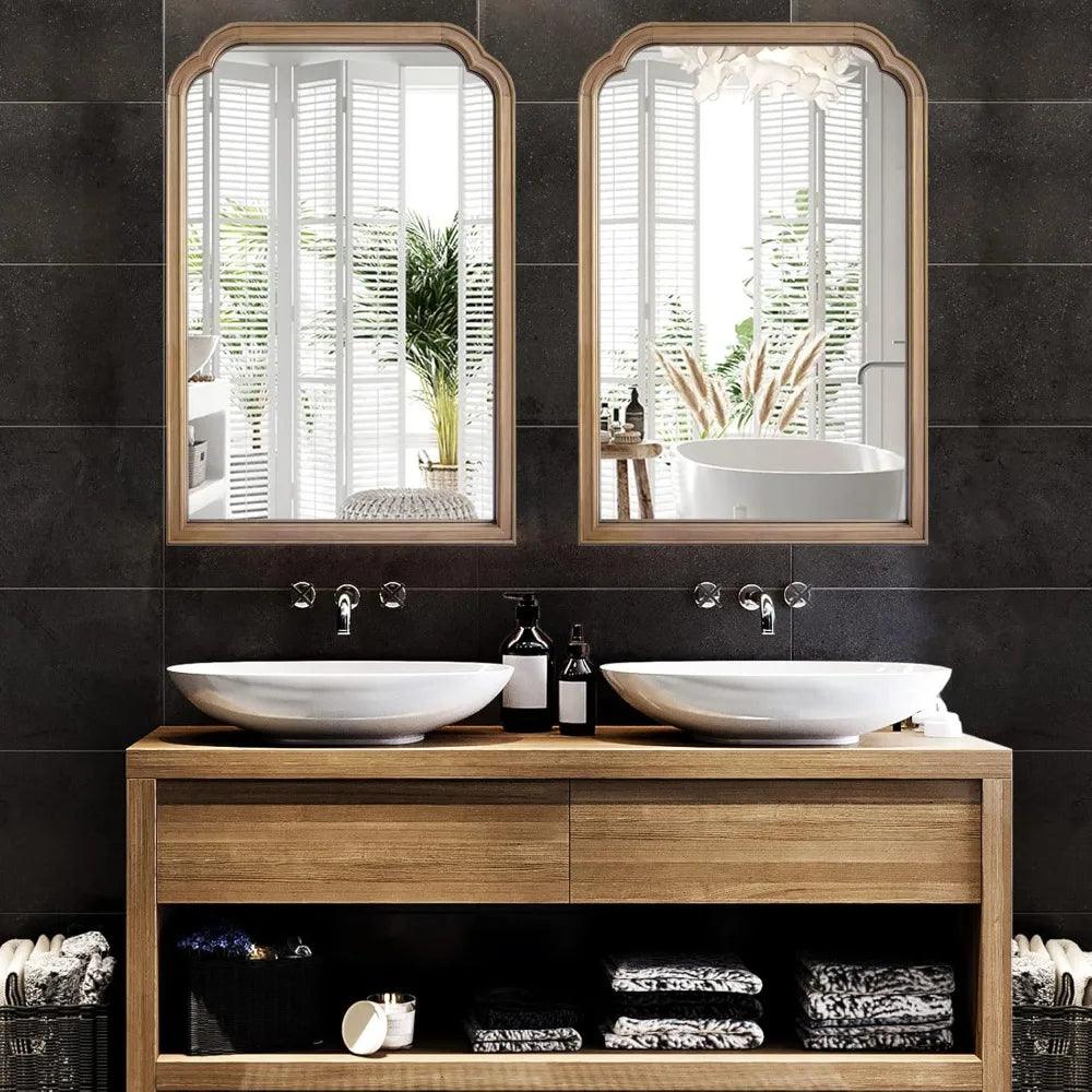 2 Pack Farmhouse Bathroom Mirrors for Wall Mounted, 24