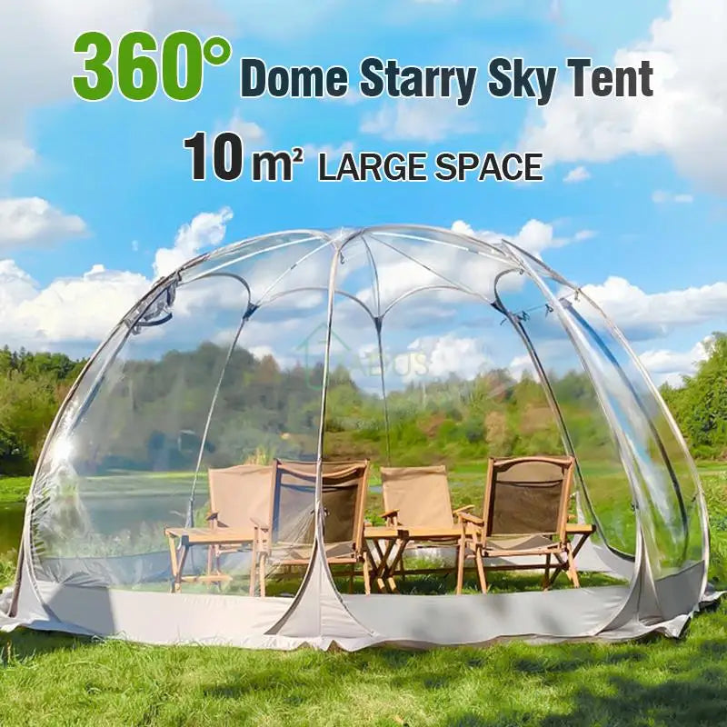 OutdoorTransparent Tent Portable Folding Camping Thickening Tent Starry Sky Bubble House Shade Winter Sunshine Wind/Waterproof.