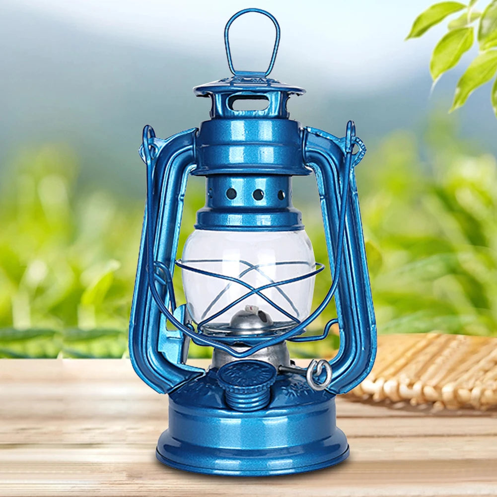 Camping Kerosene Lamp Portable Outdoor Atmosphere Lighting Tent Lanterns with Handle Vintage Oil Burning Table Hurricane Lamps.