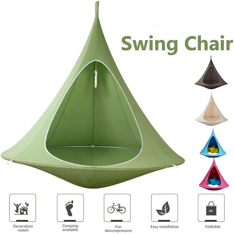 Outdoor travel camping hanging tree hammock indoor children's play swing hanging chair waterproof tent durable hanging tent.