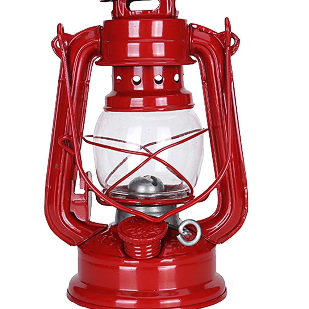 Camping Kerosene Lamp Portable Outdoor Atmosphere Lighting Tent Lanterns with Handle Vintage Oil Burning Table Hurricane Lamps.