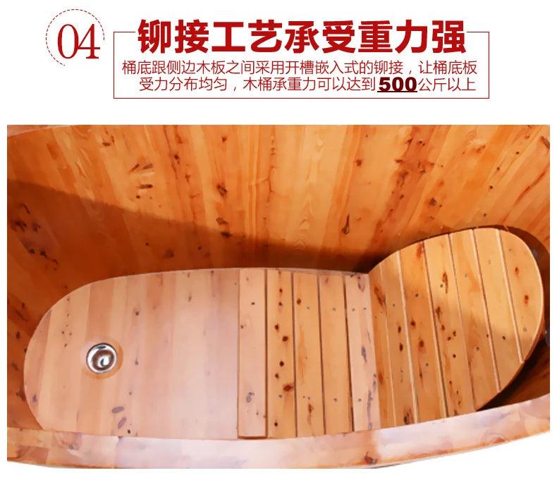 Insulation Bath Bucket Solid Beautiful Household Use Wooden Bathtub Major Personal Backrest Banheira Adulto Furniture CY50YT