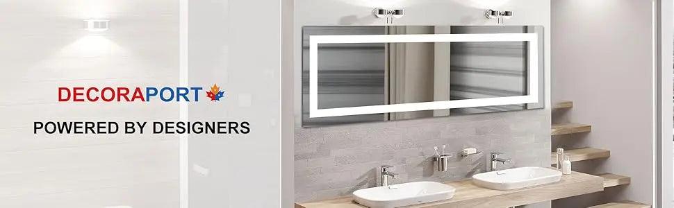 36 x 28 Inch LED Bathroom Backlit Mirror, Dimmable Lighted Bathroom Vanity Mirror with Touch Button, Mounted Anti-Fog Makeup Mir