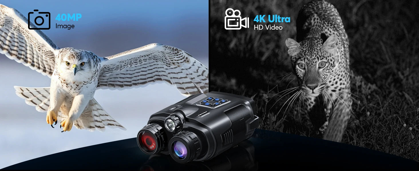 USB Rechargeable Binoculars Full Dark 600m HD 8X Digital Zoom 4K Infrared Tactical Telescope for Hunting Camping Boating.