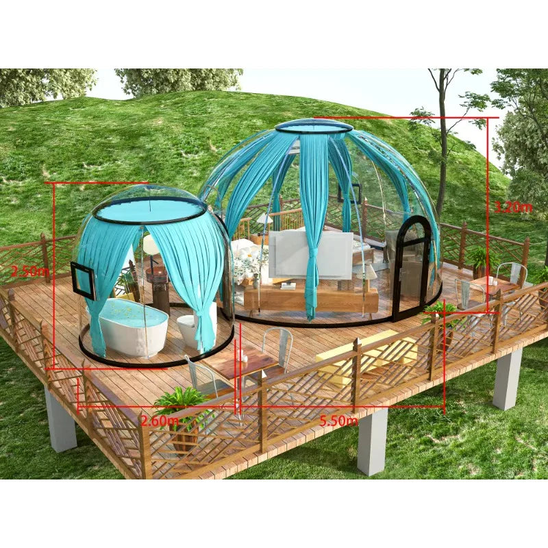 Full House Outdoor Transparent Restaurant Igloos Bubble Room Star Glamping Hotel Tent Dome.