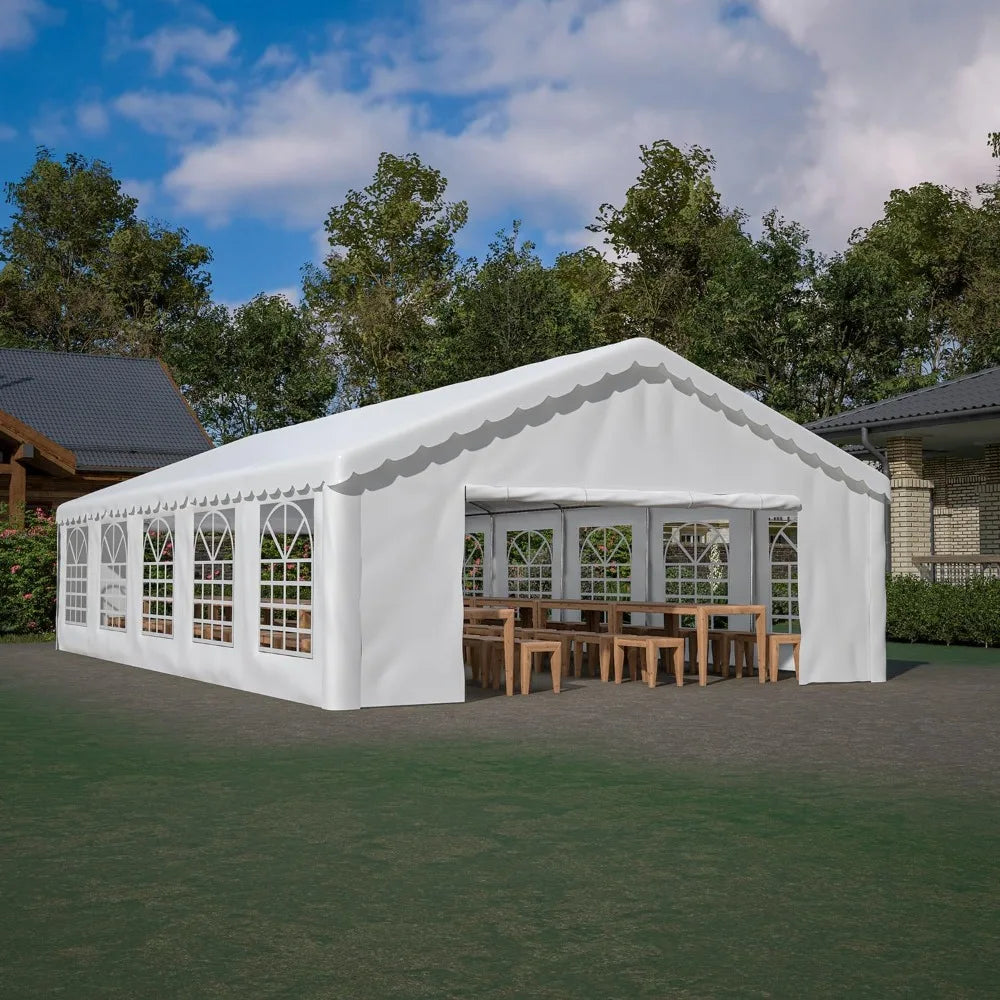 20’ x 32’ Outdoor Heavy-Duty Party Tent Upgraded Galvanized Gazebo Wedding Canopy Big Tents with 3 Storage Bags Event Shelter.