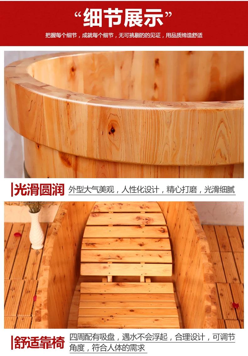 Insulation Bath Bucket Solid Beautiful Household Use Wooden Bathtub Major Personal Backrest Banheira Adulto Furniture CY50YT