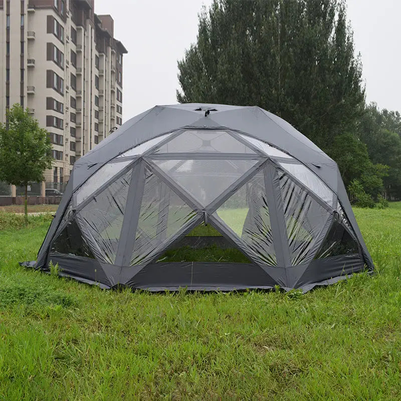 Outdoor Canvas Octagon 6-8 People Thickened Waterproof Double Layer Family Camping Glamping Ball Tent.