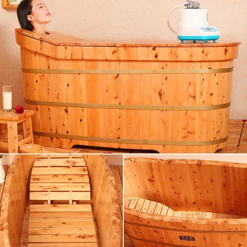 Insulation Bath Bucket Solid Beautiful Household Use Wooden Bathtub Major Personal Backrest Banheira Adulto Furniture CY50YT