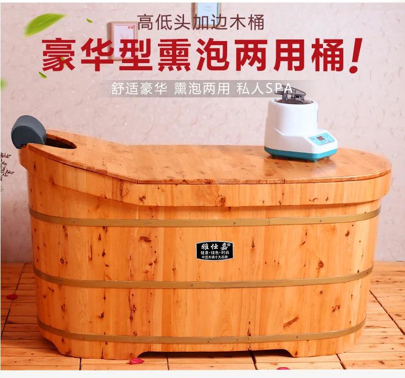 Insulation Bath Bucket Solid Beautiful Household Use Wooden Bathtub Major Personal Backrest Banheira Adulto Furniture CY50YT