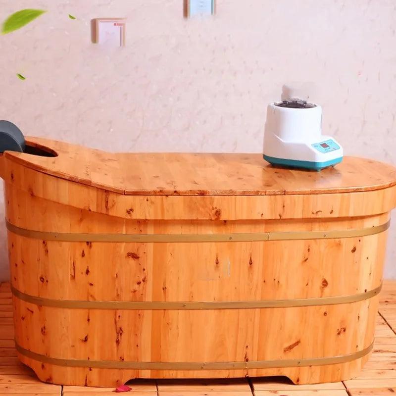 Insulation Bath Bucket Solid Beautiful Household Use Wooden Bathtub Major Personal Backrest Banheira Adulto Furniture CY50YT