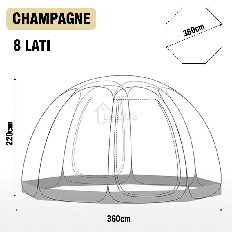 OutdoorTransparent Tent Portable Folding Camping Thickening Tent Starry Sky Bubble House Shade Winter Sunshine Wind/Waterproof.