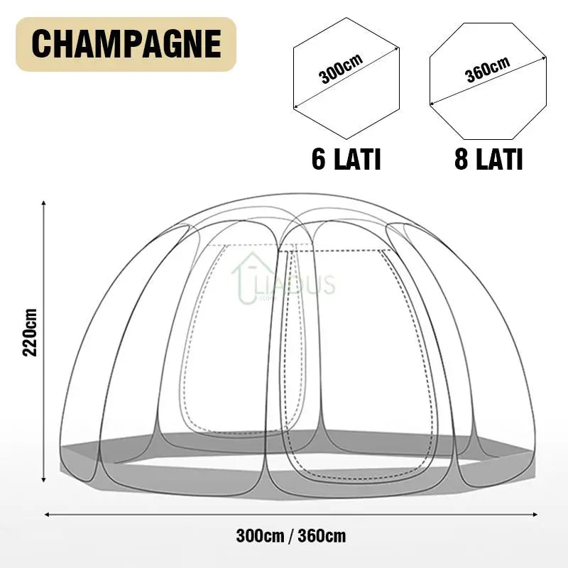 OutdoorTransparent Tent Portable Folding Camping Thickening Tent Starry Sky Bubble House Shade Winter Sunshine Wind/Waterproof.