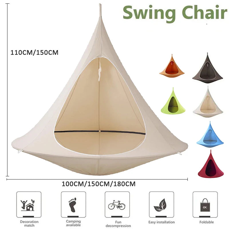 Outdoor travel camping hanging tree hammock indoor children's play swing hanging chair waterproof tent durable hanging tent.