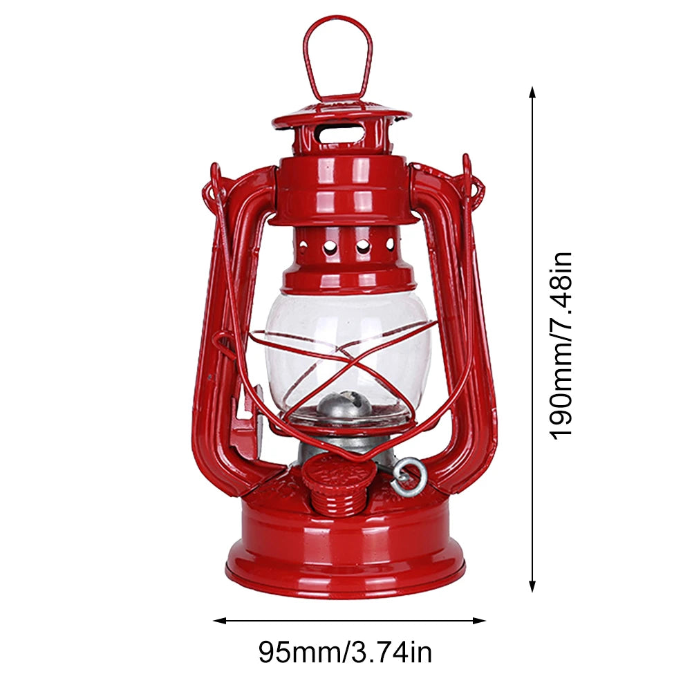 Camping Kerosene Lamp Portable Outdoor Atmosphere Lighting Tent Lanterns with Handle Vintage Oil Burning Table Hurricane Lamps.