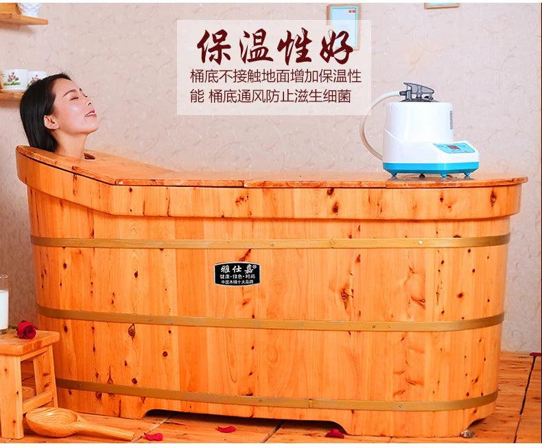 Insulation Bath Bucket Solid Beautiful Household Use Wooden Bathtub Major Personal Backrest Banheira Adulto Furniture CY50YT