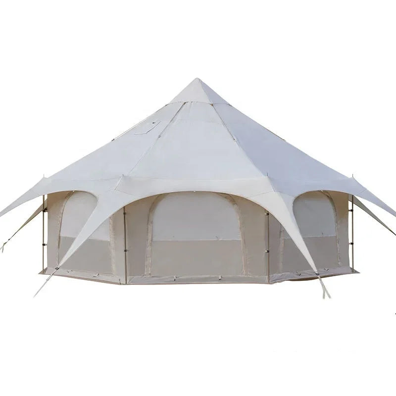 DDP Ready In Stock Customized Outdoor Luxury Glamping Bell Tents Dome Tepee for Family Camping.