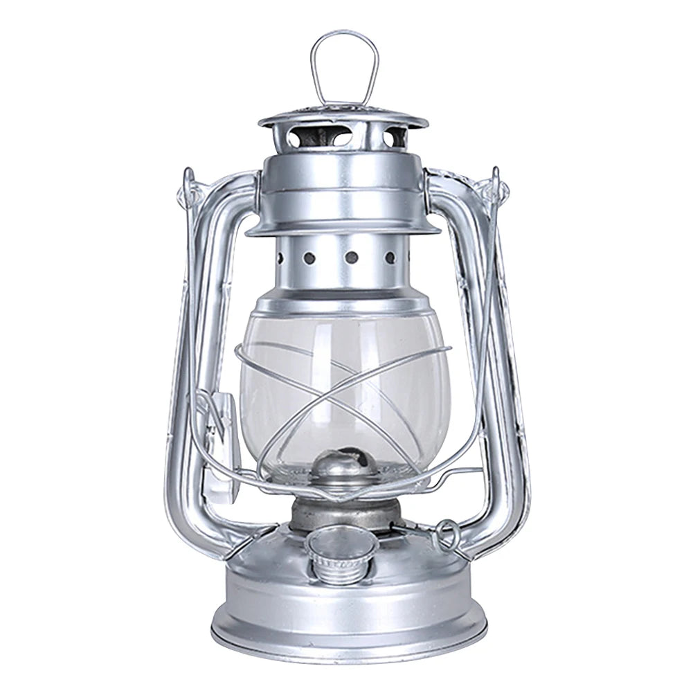 Camping Kerosene Lamp Portable Outdoor Atmosphere Lighting Tent Lanterns with Handle Vintage Oil Burning Table Hurricane Lamps.