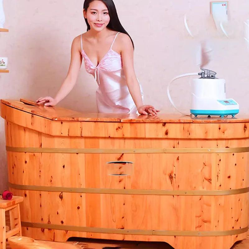 Insulation Bath Bucket Solid Beautiful Household Use Wooden Bathtub Major Personal Backrest Banheira Adulto Furniture CY50YT