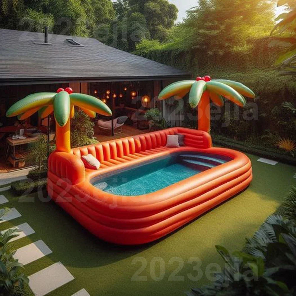 Custom Size Giant Inflatable Combine Sofa Pools Swimming Pool Sofa Shape Inflatable Pool Lounging For Outdoor Relaxation.